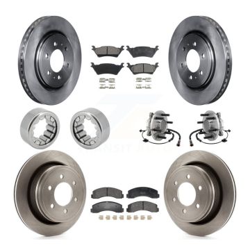 Front Rear Hub Bearing Disc Brake Rotor Pads Shoe Kit (10Pc) For 2018-2020 Ford F-150 RWD KBB-129758