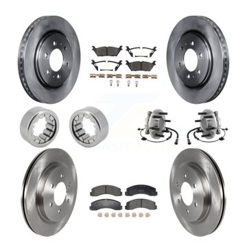 Front Rear Hub Bearing Disc Brake Rotor Pads Shoe Kit (10Pc) For 2018-2020 Ford F-150 RWD KBB-129759