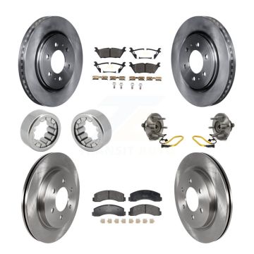 Front Rear Hub Bearing Assembly Disc Brake Rotors And Pads Shoe Kit (10Pc) For Ford F-150 KBB-129761