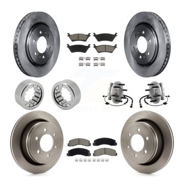 Front Rear Hub Bearing Disc Brake Rotor Pads Shoe Kit (10Pc) For 2018-2020 Ford F-150 RWD KBB-129762