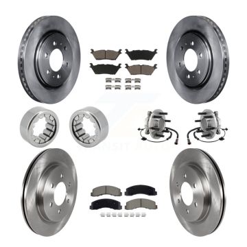 Front Rear Hub Bearing Disc Brake Rotor Pads Shoe Kit (10Pc) For 2018-2020 Ford F-150 RWD KBB-129763
