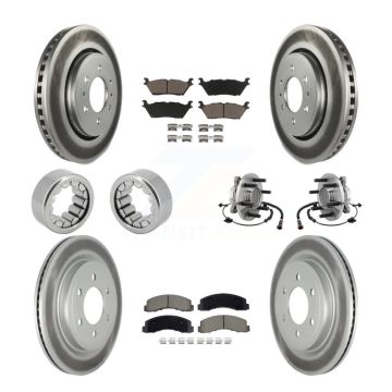 Front Rear Hub Bearing Coat Brake Rotor Pads Shoe Kit (10Pc) For 2018-2020 Ford F-150 RWD KBB-129766