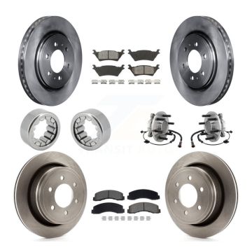 Front Rear Hub Bearing Disc Brake Rotor Pads Shoe Kit (10Pc) For 2018-2020 Ford F-150 RWD KBB-129770