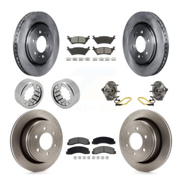 Front Rear Hub Bearing Assembly Disc Brake Rotors And Pads Shoe Kit (10Pc) For Ford F-150 KBB-129771