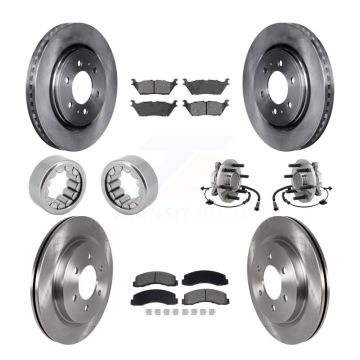 Front Rear Hub Bearing Disc Brake Rotor Pads Shoe Kit (10Pc) For 2018-2020 Ford F-150 RWD KBB-129772