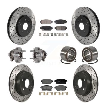 Front Rear Hub Bearing Coated Brake Rotor Pads Kit (10Pc) For Buick Encore Chevrolet Trax KBB-129775