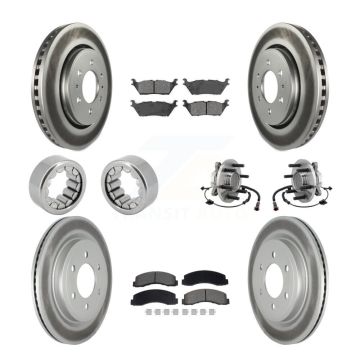 Front Rear Hub Bearing Coat Brake Rotor Pads Shoe Kit (10Pc) For 2018-2020 Ford F-150 RWD KBB-129780
