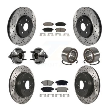 Front Rear Hub Bearing Coated Brake Rotor Pads Kit (10Pc) For Chevrolet Trax Buick Encore KBB-129786