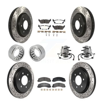 Front Rear Hub Bearing Coat Brake Rotor Pads Shoe Kit (10Pc) For 2018-2020 Ford F-150 RWD KBB-129811