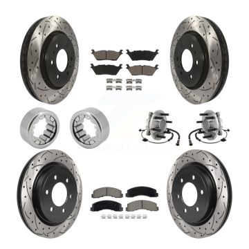 Front Rear Hub Bearing Coat Brake Rotor Pads Shoe Kit (10Pc) For 2018-2020 Ford F-150 RWD KBB-129816