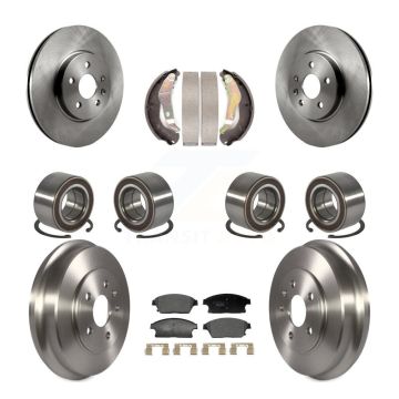 Front Rear Bearing Disc Brake Rotor Pads Shoe Kit (10Pc) For 2013-2017 Chevrolet Trax AWD KBB-129854