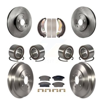 Front Rear Bearing Disc Brake Rotor Pads Shoe Kit (10Pc) For 2013-2017 Chevrolet Trax AWD KBB-129855