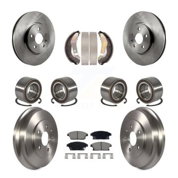 Front Rear Bearing Disc Brake Rotor Pads Shoe Kit (10Pc) For 2013-2017 Chevrolet Trax AWD KBB-129856