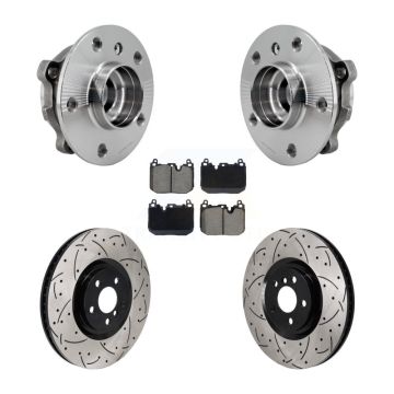 Front Hub Bearing Coated Drill Slot Brake Rotor Pad Kit For Mini Cooper Countryman BMW X2 KBB-129880