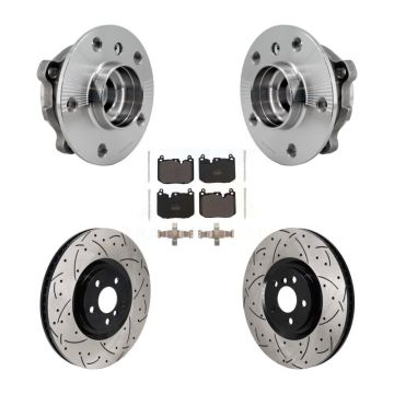 Front Hub Bearing Coated Drill Slot Brake Rotor Pad Kit For Mini Cooper Countryman BMW X2 KBB-129887