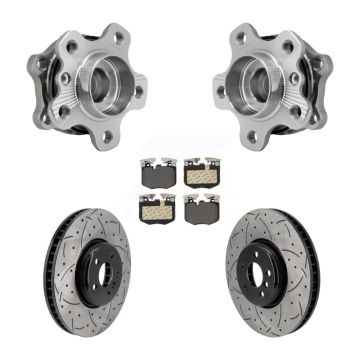 Front Hub Bearing Drill Slot Brake Rotor Pads Kit For BMW 330i xDrive 530i 330e 430i 530e KBB-129888