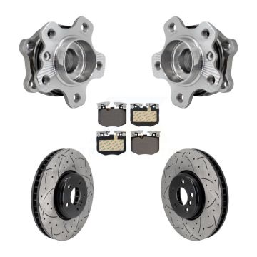 Front Hub Bearing Drill Slot Brake Rotor Pads Kit For BMW 330i xDrive 530i 330e 430i 530e KBB-129895
