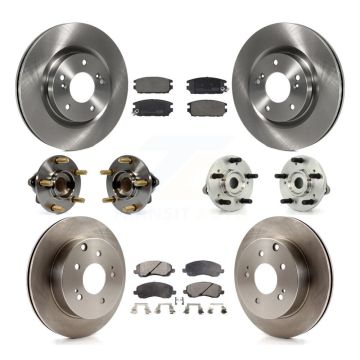Front Rear Hub Bearing Disc Brake Rotor And Pads Kit (10Pc) For Mitsubishi Eclipse Galant KBB-129918