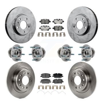 Front Rear Hub Bearing Brake Rotor & Pad Kit (10Pc) For Chevrolet Equinox GMC Terrain 4WD KBB-129920