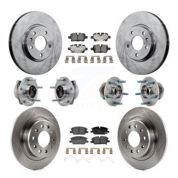 Front Rear Hub Bearing Brake Rotor & Pad Kit (10Pc) For Chevrolet Equinox GMC Terrain FWD KBB-129921