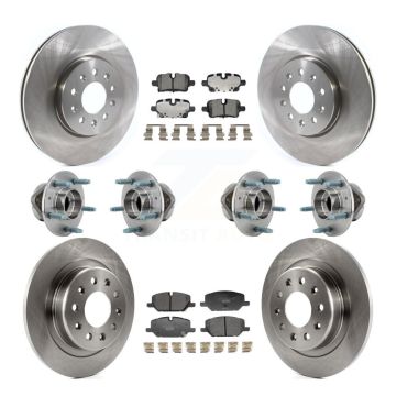 Front Rear Hub Bearing Brake Rotor & Pad Kit (10Pc) For Chevrolet Equinox GMC Terrain 4WD KBB-129922
