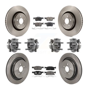 Front Rear Hub Bearing Disc Brake Rotor Pad Kit (10Pc) For 2019-2023 Lincoln Nautilus AWD KBB-129932