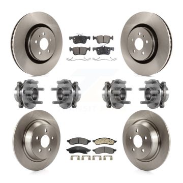 Front Rear Hub Bearing Disc Brake Rotor Pad Kit (10Pc) For 2022-2023 Lincoln Nautilus AWD KBB-129934