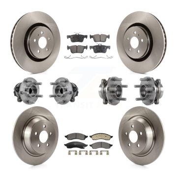 Front Rear Hub Bearing Disc Brake Rotor And Pads Kit (10Pc) For 2022 Lincoln Nautilus FWD KBB-129935