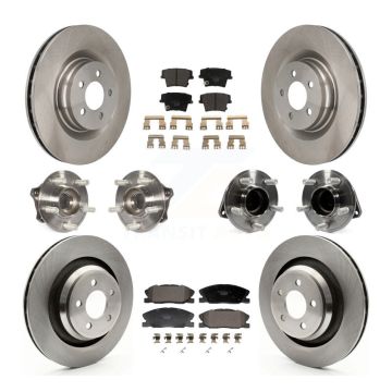 Front Rear Hub Bearings Disc Brake Rotors And Ceramic Pads Kit (10Pc) For Dodge Charger KBB-129947