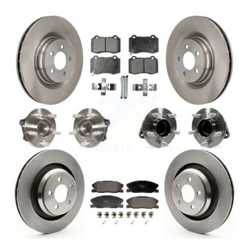 Front Rear Hub Bearings Disc Brake Rotors And Ceramic Pads Kit (10Pc) For Dodge Charger KBB-129948