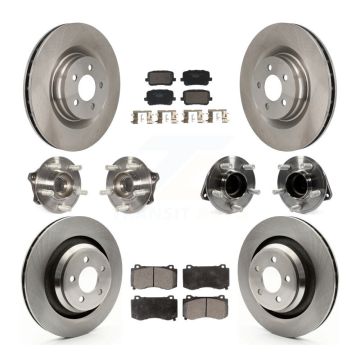 Front Rear Hub Bearings Disc Brake Rotors And Ceramic Pads Kit (10Pc) For Dodge Charger KBB-129949