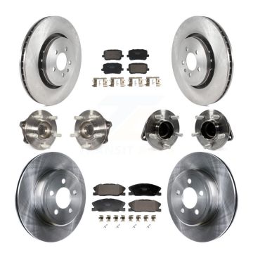 Front Rear Hub Bearing Brake Rotor & Pad Kit (10Pc) For 17-18 Dodge Charger RWD with 5.7L KBB-129953