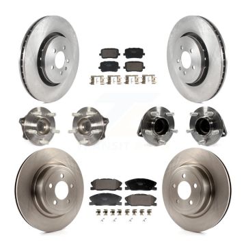Front Rear Hub Bearing Disc Brake Rotor Pad Kit (10Pc) For Dodge Charger Pursuit with RWD KBB-129955