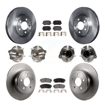 Front Rear Hub Bearing Brake Rotor & Pads Kit (10Pc) For 20-23 Dodge Charger SXT with RWD KBB-129956