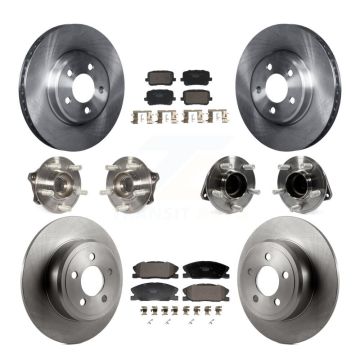 Front Rear Hub Bearing Brake Rotor & Pads Kit (10Pc) For 20-23 Dodge Charger SXT with RWD KBB-129957