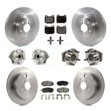 Front Rear Hub Bearing Brake Rotor Pad Kit (10Pc) For 17 Subaru BRZ Without Brembo Brakes KBB-129958