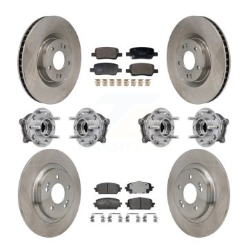 Front Rear Hub Bearing Disc Brake Rotor & Pad Kit (10Pc) For Hyundai Santa Fe Kia Sorento KBB-129963