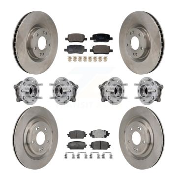 Front Rear Hub Bearing Disc Brake Rotor & Pad Kit (10Pc) For Hyundai Santa Fe Kia Sorento KBB-129964