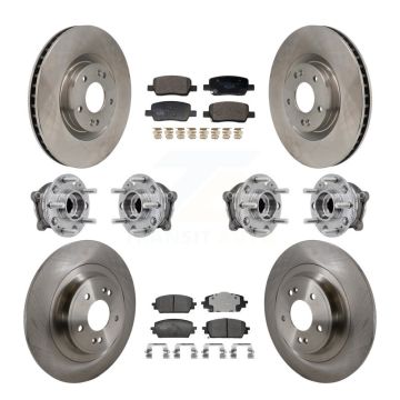 Front Rear Hub Bearing Brake Rotor & Pads Kit (10Pc) For 2022-2023 Hyundai Santa Cruz AWD KBB-129965