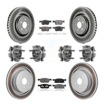 Front Rear Hub Bearing Coat Brake Rotor Pad Kit (10Pc) For 2019-2023 Lincoln Nautilus AWD KBB-129966