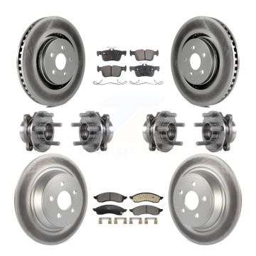 Front Rear Hub Bearing Coat Brake Rotor Pad Kit (10Pc) For 2022-2023 Lincoln Nautilus AWD KBB-129968
