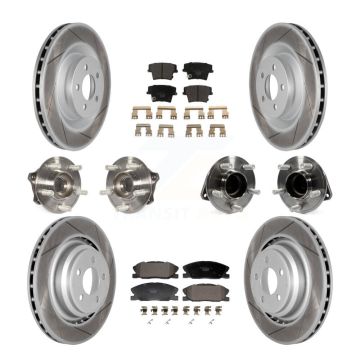 Front Rear Hub Bearings Coated Disc Brake Rotors And Pads Kit (10Pc) For Dodge Charger KBB-129985