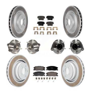 Front Rear Hub Bearings Coated Disc Brake Rotors And Pads Kit (10Pc) For Dodge Charger KBB-129986