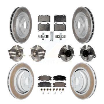 Front Rear Hub Bearings Coated Disc Brake Rotors And Pads Kit (10Pc) For Dodge Charger KBB-129988