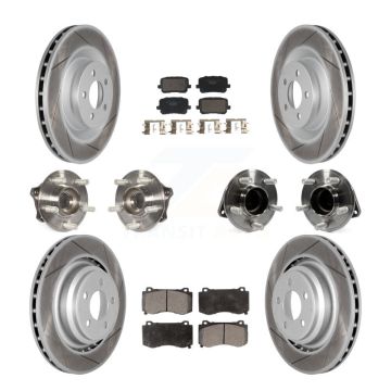 Front Rear Hub Bearings Coated Disc Brake Rotors And Pads Kit (10Pc) For Dodge Charger KBB-129989
