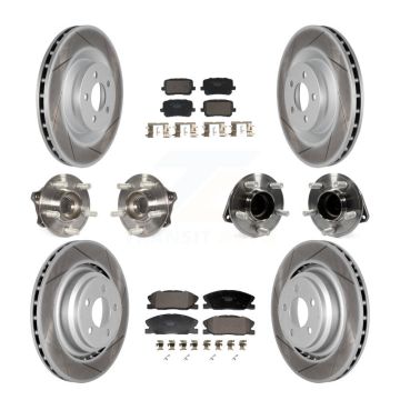 Front Rear Hub Bearings Coated Disc Brake Rotors And Pads Kit (10Pc) For Dodge Charger KBB-129990