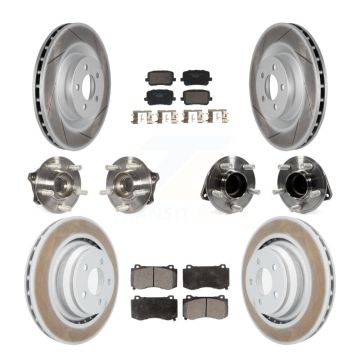 Front Rear Hub Bearings Coated Disc Brake Rotors And Pads Kit (10Pc) For Dodge Charger KBB-129991