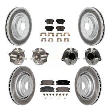 Front Rear Hub Bearings Coated Disc Brake Rotors And Pads Kit (10Pc) For Dodge Charger KBB-129993
