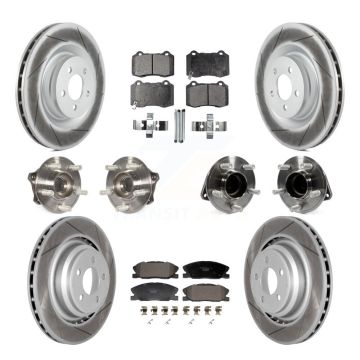 Front Rear Hub Bearings Coated Disc Brake Rotors And Pads Kit (10Pc) For Dodge Charger KBB-129995