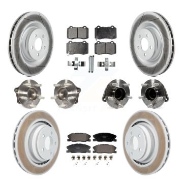 Front Rear Hub Bearings Coated Disc Brake Rotors And Pads Kit (10Pc) For Dodge Charger KBB-129996